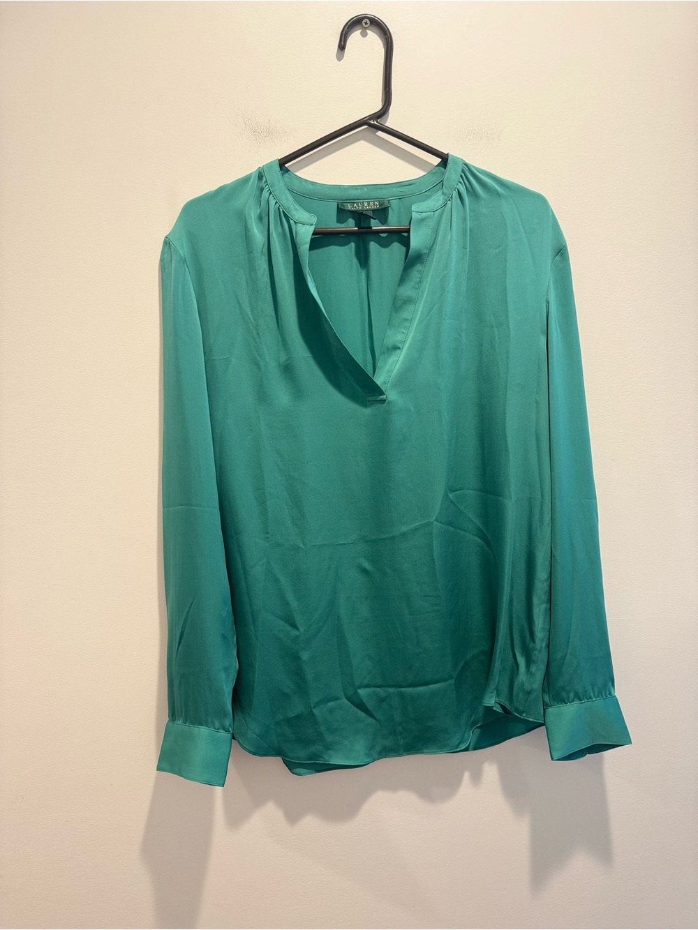 Lauren Ralph Lauren 100% Silk V-Neck Blouse